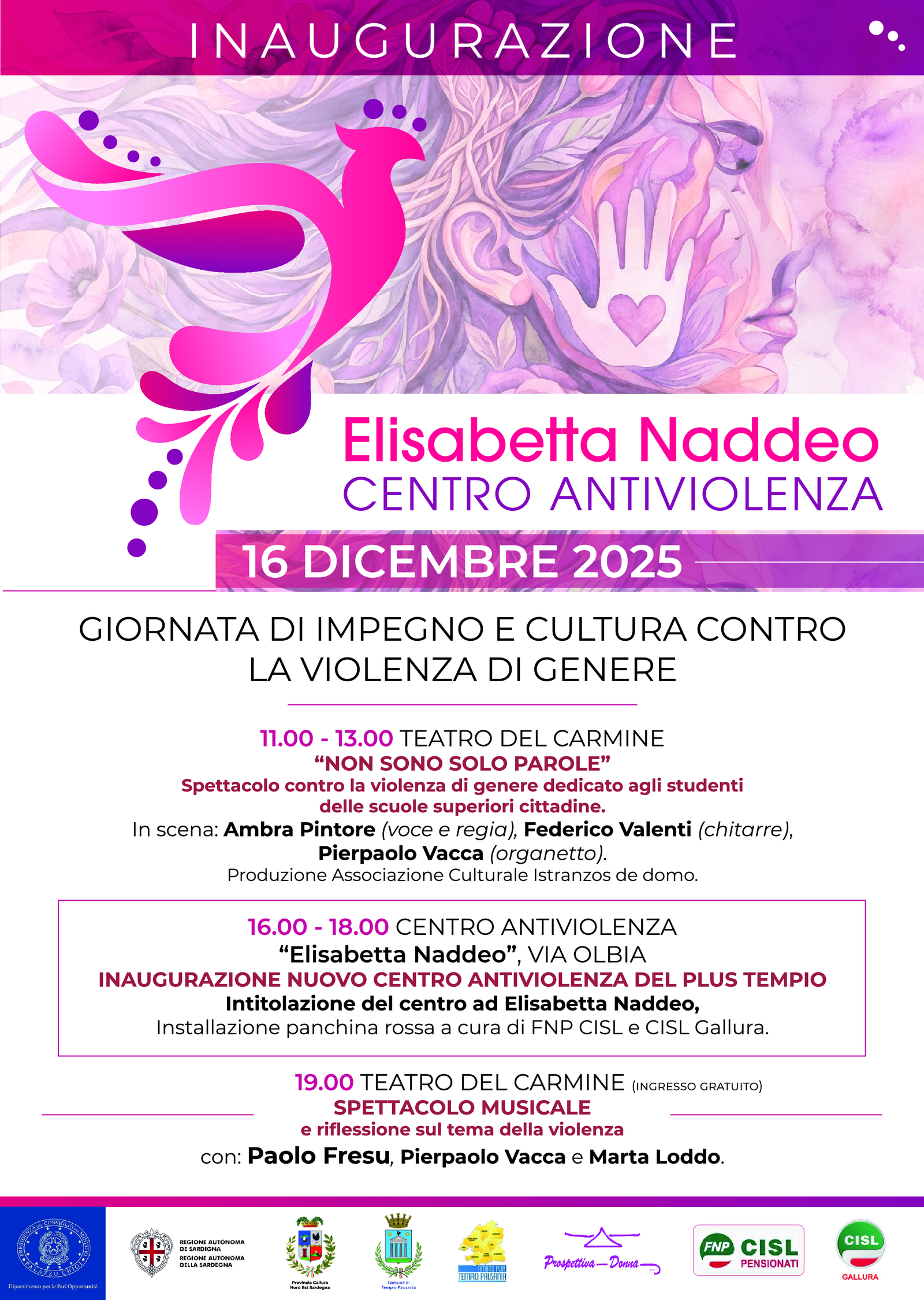 Inaugurato a Tempio Pausania il Centro Antiviolenza distrettuale “Elisabetta Naddeo”